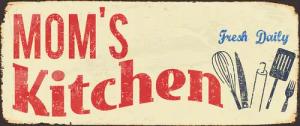 queence Metallbild "MOMS Kitchen", Sprüche & Texte, Schriftzug, Stahlschilder