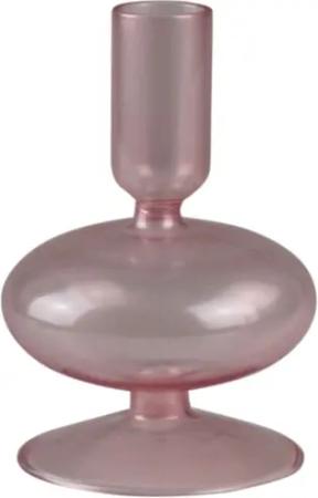 AM Design Kerzenständer "aus roséfarbenem Glas", stilvolle Ergänzung für romantische Dekorationen