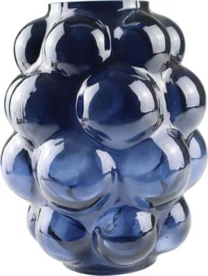 AM Design Dekovase "Vase aus blauem Glas", mit verspieltem Punktedesign