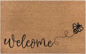 HANSE Home Fußmatte "Kokos Bee Welcome, Türmatte", rechteckig, 15 mm Höhe, Kokos, Schmutzfangmatte, Outdoor, Rutschfest, Innen, Kokosmatte, Flur