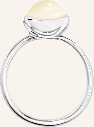 TAMARA COMOLLI Ring RING BOUTON SMALL MOONSTONE SAND/WHITE aus 18K Weißgold mit sand Mondstein