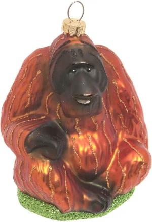 Krebs Glas Lauscha Christbaumschmuck "Gorilla, Braun, 12cm", (1 tlg.), Christbaumschmuck aus Glas, mundgeblasen, handgefertigt, Tierfigur