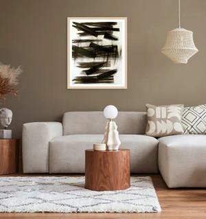 LeGer Home by Lena Gercke Bild mit Rahmen "Mila", Abstrakt-Abstrakte-Art-Kunst, (1 St.), Premium Poster mit Naturholzrahmen, Handarbeit aus Deutschland
