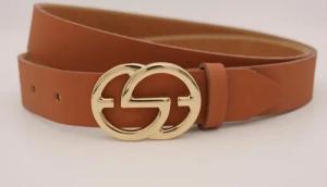 AnnaMatoni Ledergürtel, mit goldener Schließe