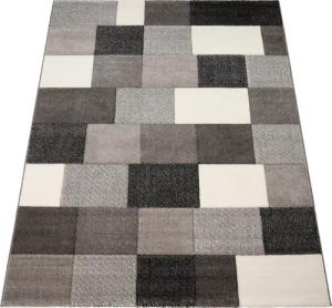 Paco Home Teppich "Brilliance 656", rechteckig, 17 mm Höhe, Kurzflor, modernes Karo Design, handgefertigter Konturenschnitt