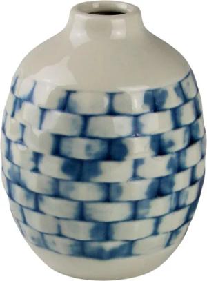 AM Design Dekovase "Karo, blau-weiß, Tischvase aus Keramik in bauchiger Form", (1 St.), Keramikvase, Dekoobjekt, Blumenvase