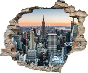 queence Wandtattoo "New York", (1 St.), Wandsticker, Wandbild, selbstklebend, 3D, Wanddurchbruch