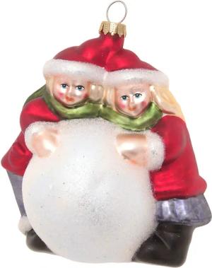 Krebs Glas Lauscha Christbaumschmuck "Spielende Kinder, Multicolor, 12cm", (1 tlg.), Christbaumschmuck aus Glas, mundgeblasen, handgefertigt, Figuren