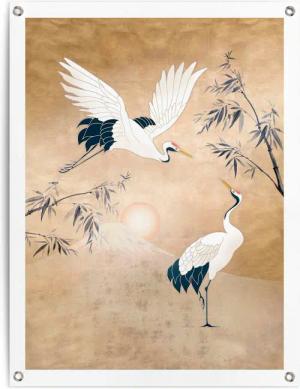 Reinders Poster "Kraniche in Gold"