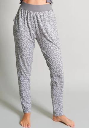 TOM TAILOR Loungehose "Victoria", Animal-Look, breiter elastischer Bund