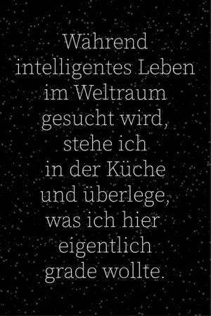 queence Wanddekoobjekt "Weltraum und Küche", Stahlschild, Blechschild, Spruch, Witzig, Wanddeko, retro, 20x30cm