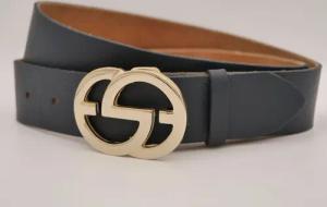 AnnaMatoni Ledergürtel, mit goldener Schließe