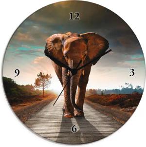Artland Wanduhr "Ein Elefant läuft auf der Straße", wahlweise mit Quarz- oder Funkuhrwerk, lautlos ohne Tickgeräusche
