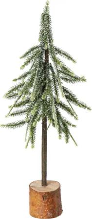 my home Dekobaum "Janosch, Weihnachtsdeko", Fichtenstamm mit beschneiten Zweigen auf Holzsockel