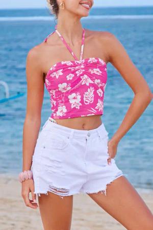 Lila Herzausschnitt Top