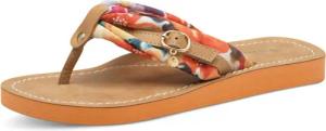 Tamaris Zehentrenner "AVRIL", Sommerschuh, Flats, Schlappen mit T-Logoanhänger