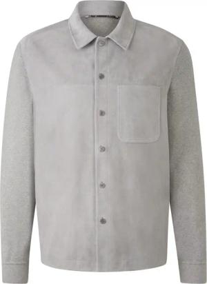 BOGNER Veloursleder-Strick-Overshirt Henno für Herren - Hellgrau - XXL