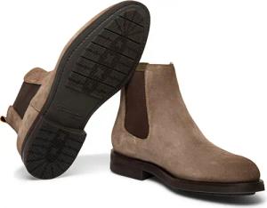 Santoni Stiefel - Men?s suede Chelsea boot - Gr. UK_8_5 - in Weiß - für Damen