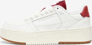Sneaker Damen Leder - CJ80 Platform weiß/bordeaux