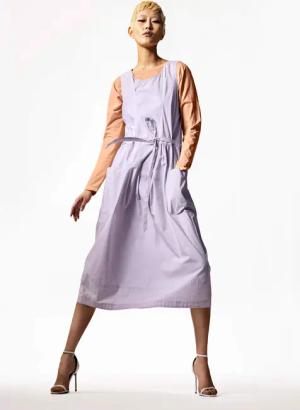 hessnatur Damen WUNDERKIND X HESSNATUR Midi-Kleid aus Bio-Baumwolle - lila - Größe 38