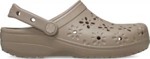 Crocs Pantoletten Classic Floral Cut Out Clog 210927 Braun
