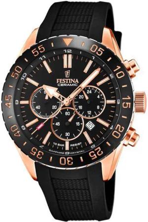 Festina F20516/2 Ceramic Chronograph Herrenuhr 44mm 10ATM