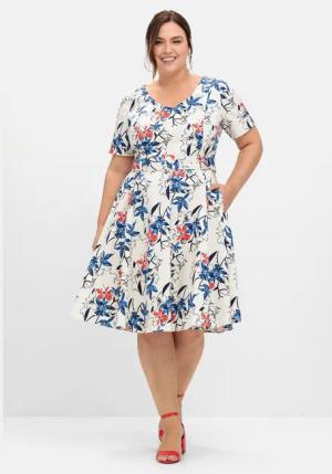 Sheego Abendkleid Große Größen mit Blumenprint