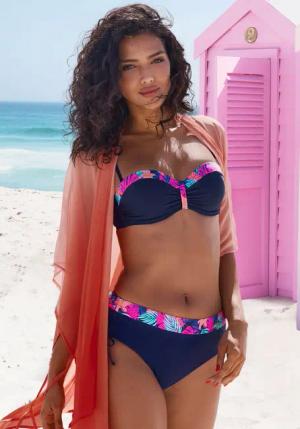 LASCANA Bügel-Bandeau-Bikini-Top Exotic, mit bedruckter Blende
