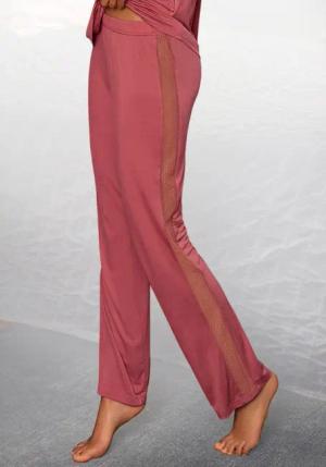 LASCANA Pyjamahose mit Seitenstreifen aus transparenter
