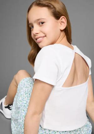 DELMAO T-Shirt Shirt mit Rücken-Cut out
