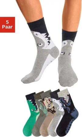 Socken (Packung, 5-Paar) mit Tiermotiven