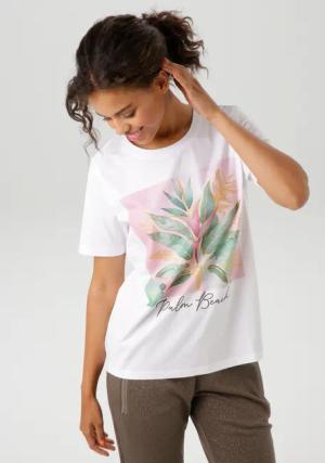 Aniston CASUAL T-Shirt mit goldfarbenen Glitzerdruck