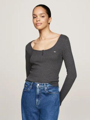 Tommy Jeans Curve Henleyshirt TJW MELANGE