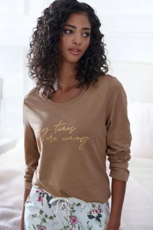 LASCANA Pyjamaoberteil mit Folienprint