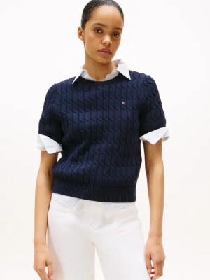 Tommy Hilfiger Kurzarmpullover CO CABLE MID