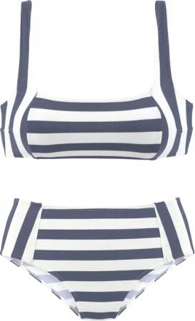 Venice Beach Bustier-Bikini mit gewebten Streifen
