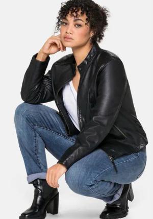 Sheego Lederjacke Große Größen aus Lammnappa,
