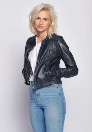 Maze Lederjacke Smaragd