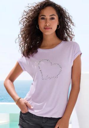 LASCANA Kurzarmshirt mit Lascana Herz Print