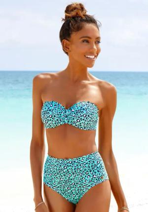 LASCANA Bügel-Bandeau-Bikini-Top Mae, farbenfroher Animalprint, wattierte