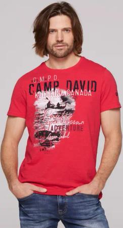 CAMP DAVID T-Shirt mit großem Logoprint