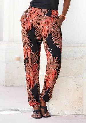 LASCANA Strandhose mit Palmenblätterdruck und Taschen,