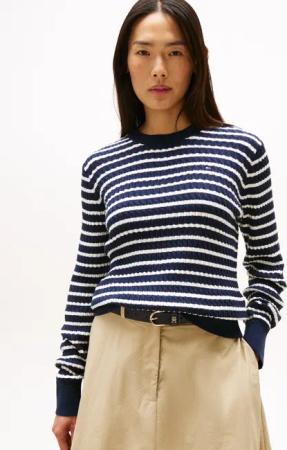 Tommy Hilfiger Rundhalspullover CO CABLE C-NK