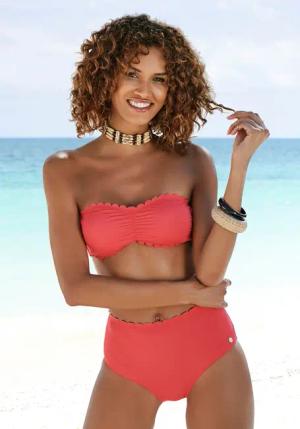 LASCANA Bandeau-Bikini-Top Scallop, mit gelaserter Wellenkante