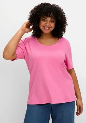 Sheego T-Shirt Große Größen mit Rundhalsausschnitt,