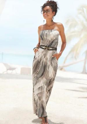 LASCANA Maxikleid mit Alloverdruck und Taschen,