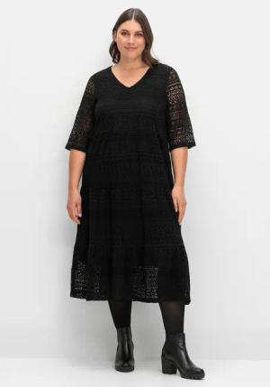 Sheego Spitzenkleid Große Größen mit blickdichtem