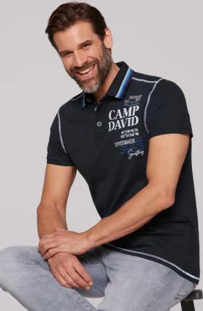 CAMP DAVID Poloshirt mit Logo-Applikationen