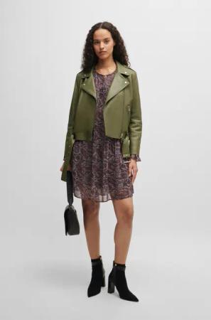 BOSS ORANGE Lederjacke Sameli Premium Damenmode