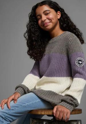 KangaROOS Strickpullover Ringelpullover mit Logo auf